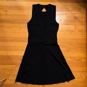 Theory Black Sleeveless Mini Dress with Keyhole
